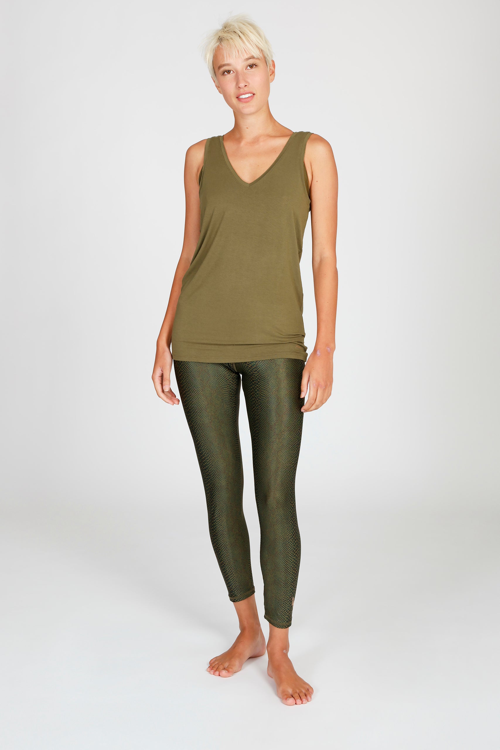 Cosy Twist Tank Olive