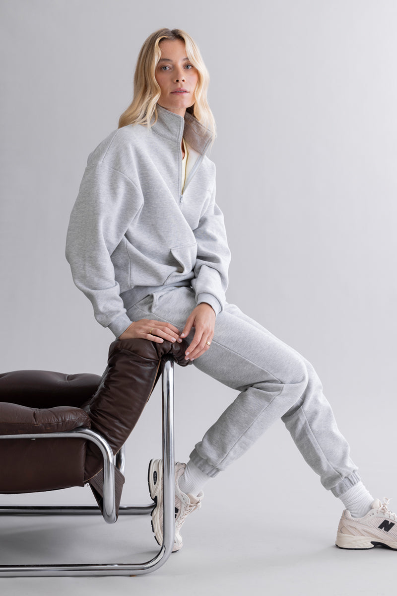 Cuff Sweat Pants - Grey Melange