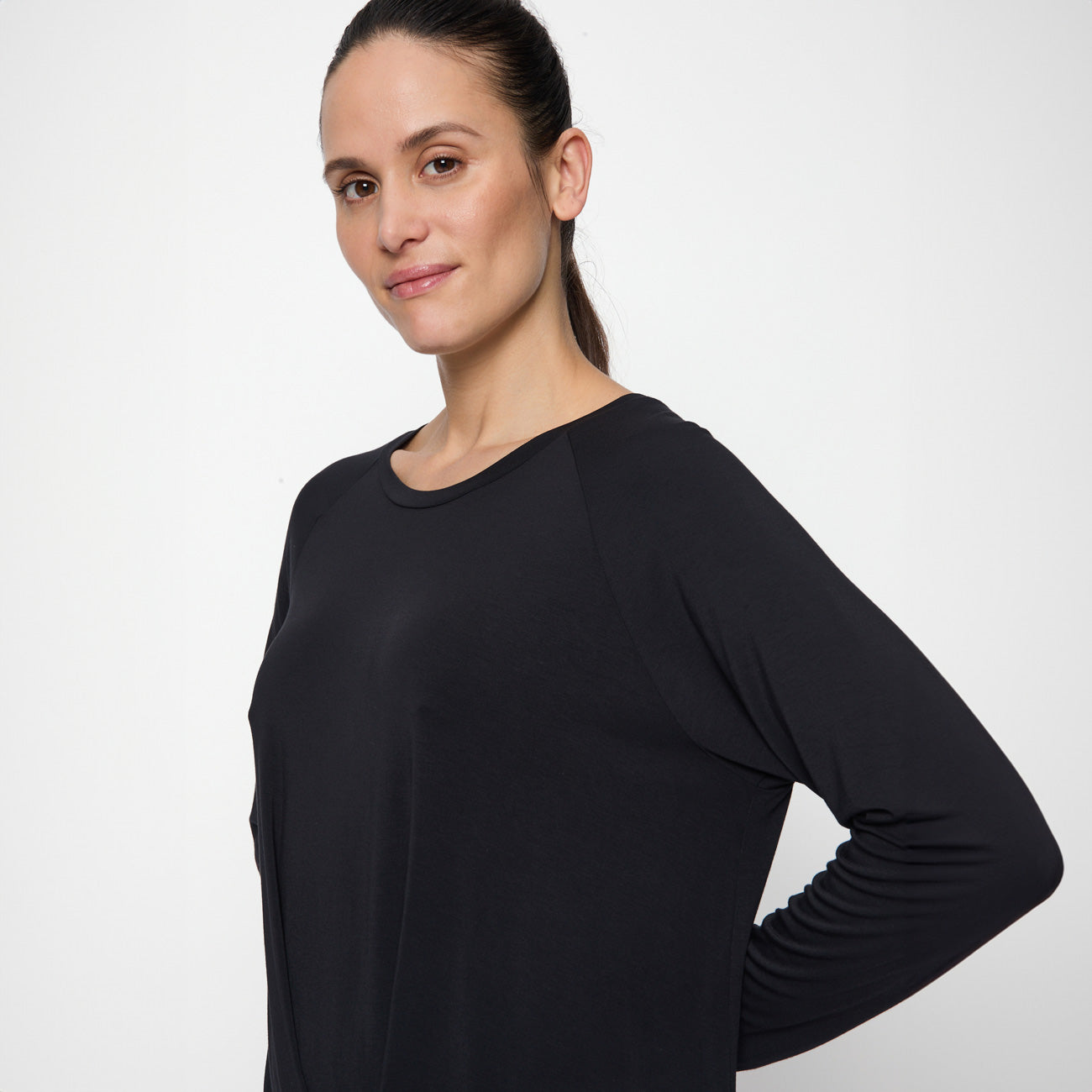 Curare Langarmshirt Boxpleat - Black