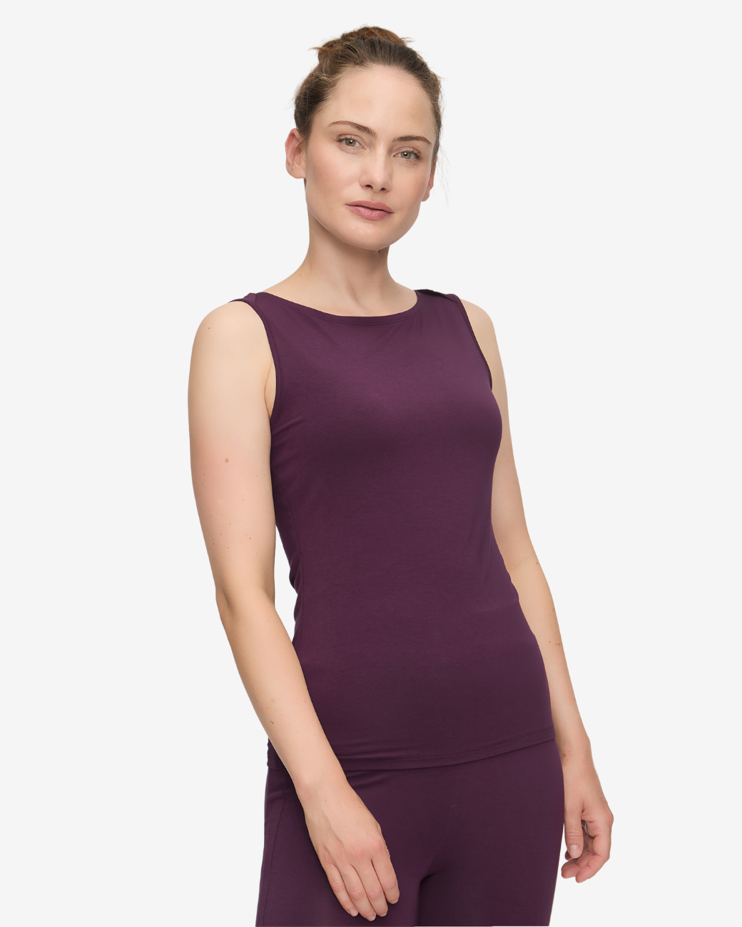 Boat Neck Top -  Dark Plum