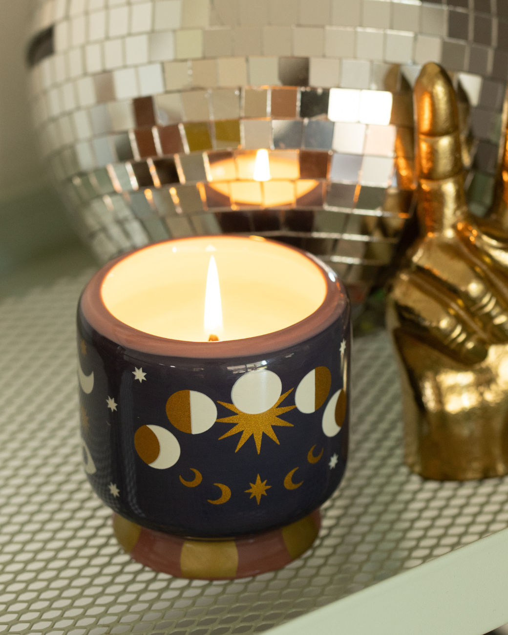 Keramik-Duftkerze Moon Phases ‐ Jasmine & Rose