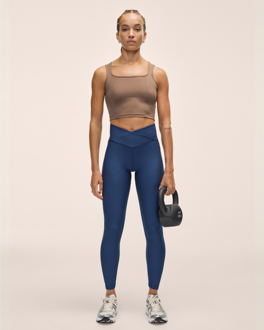 Casall Edge Crop Top Khaki