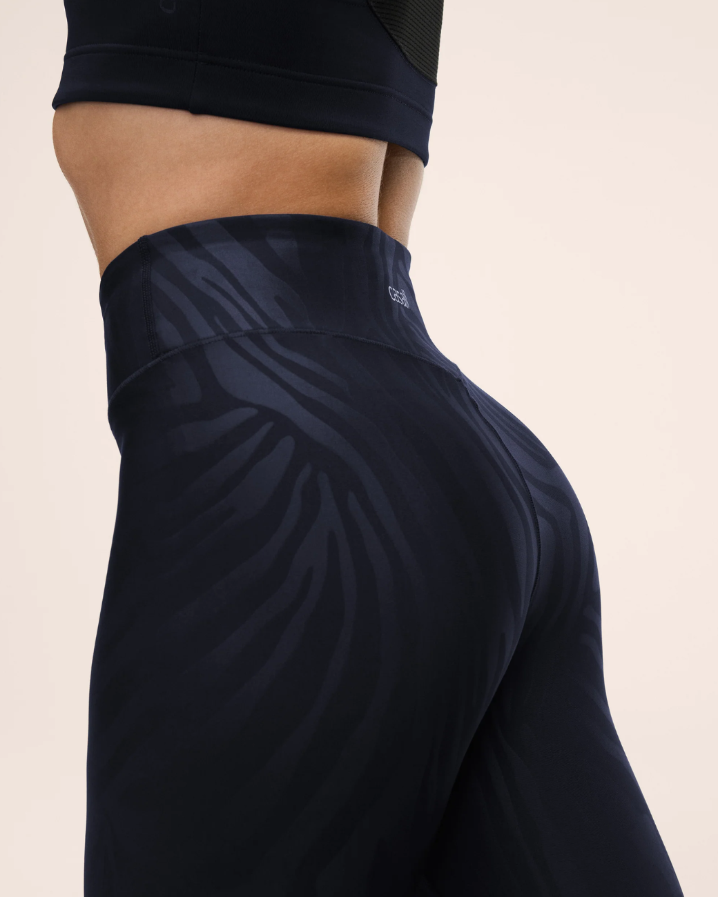 Heat Printed High Waist Tights - Zebra Blue