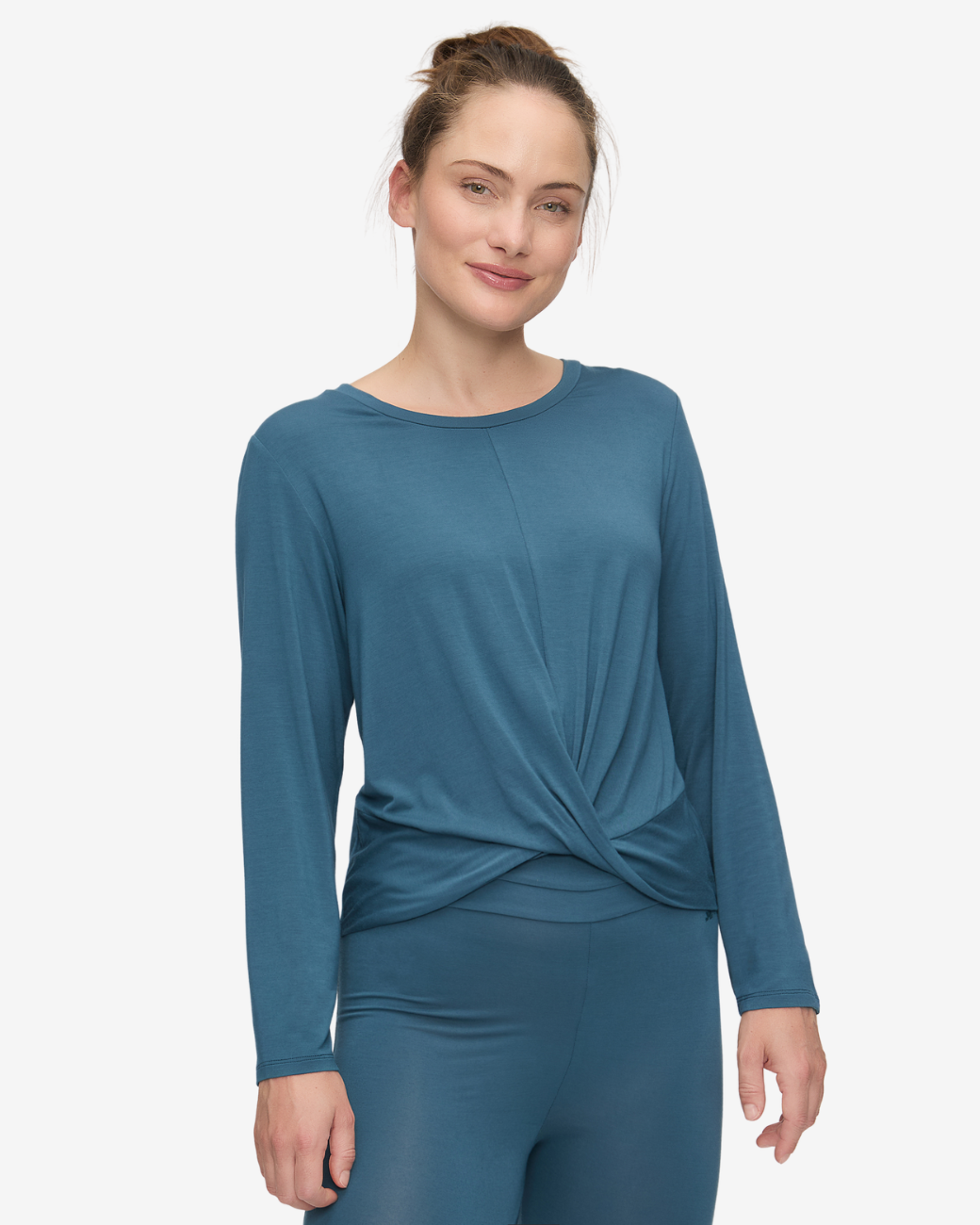 Shirt Round Neck - Long Sleeves - Petrol