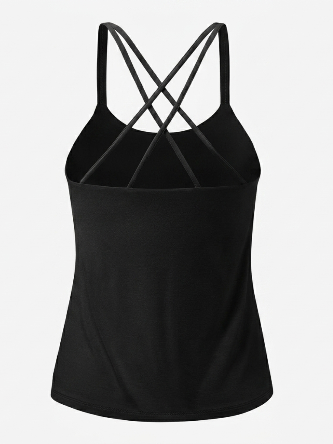 Spaghetti Top mit Bra - Black
