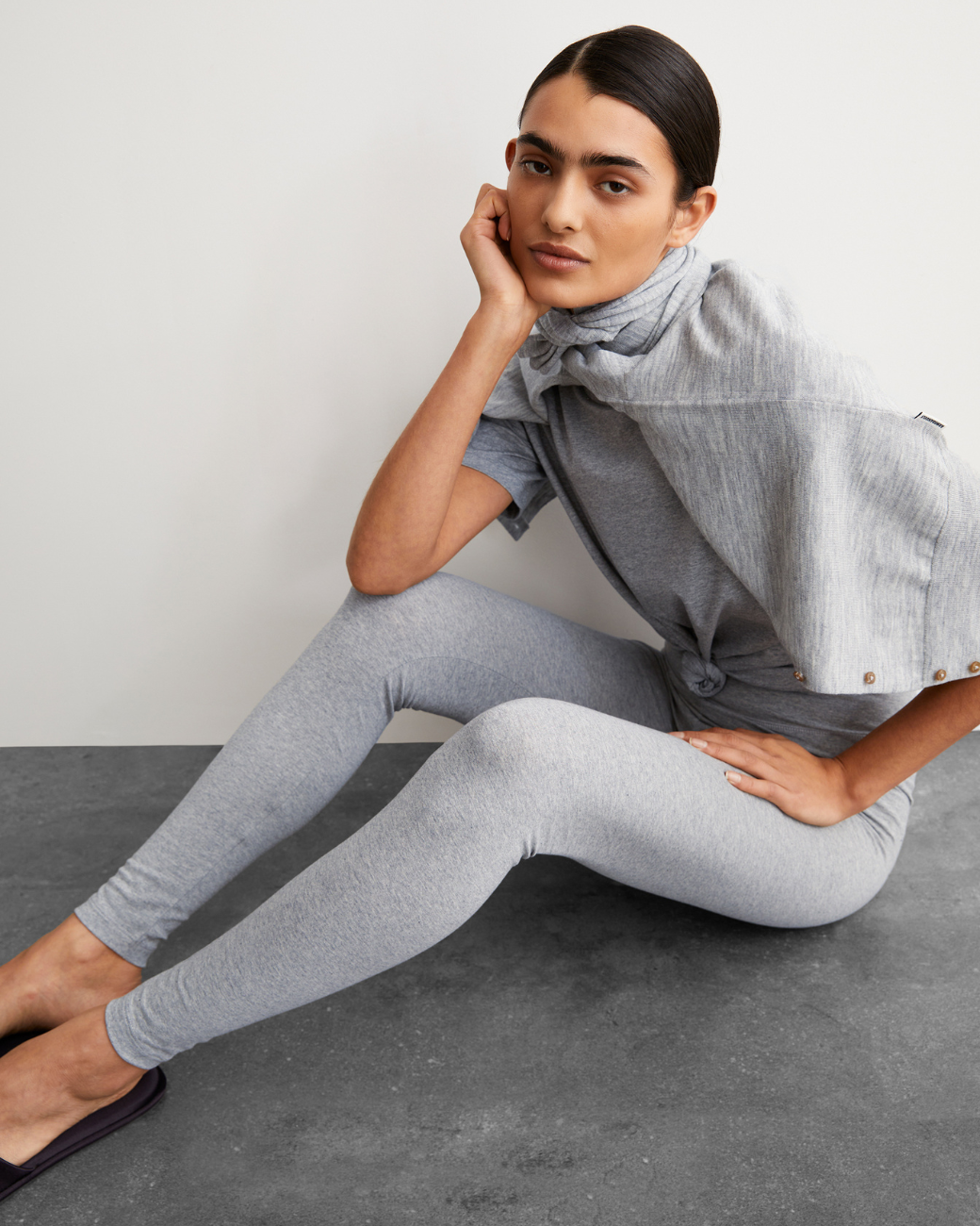 Leggings FARIBAA - Silver Melange