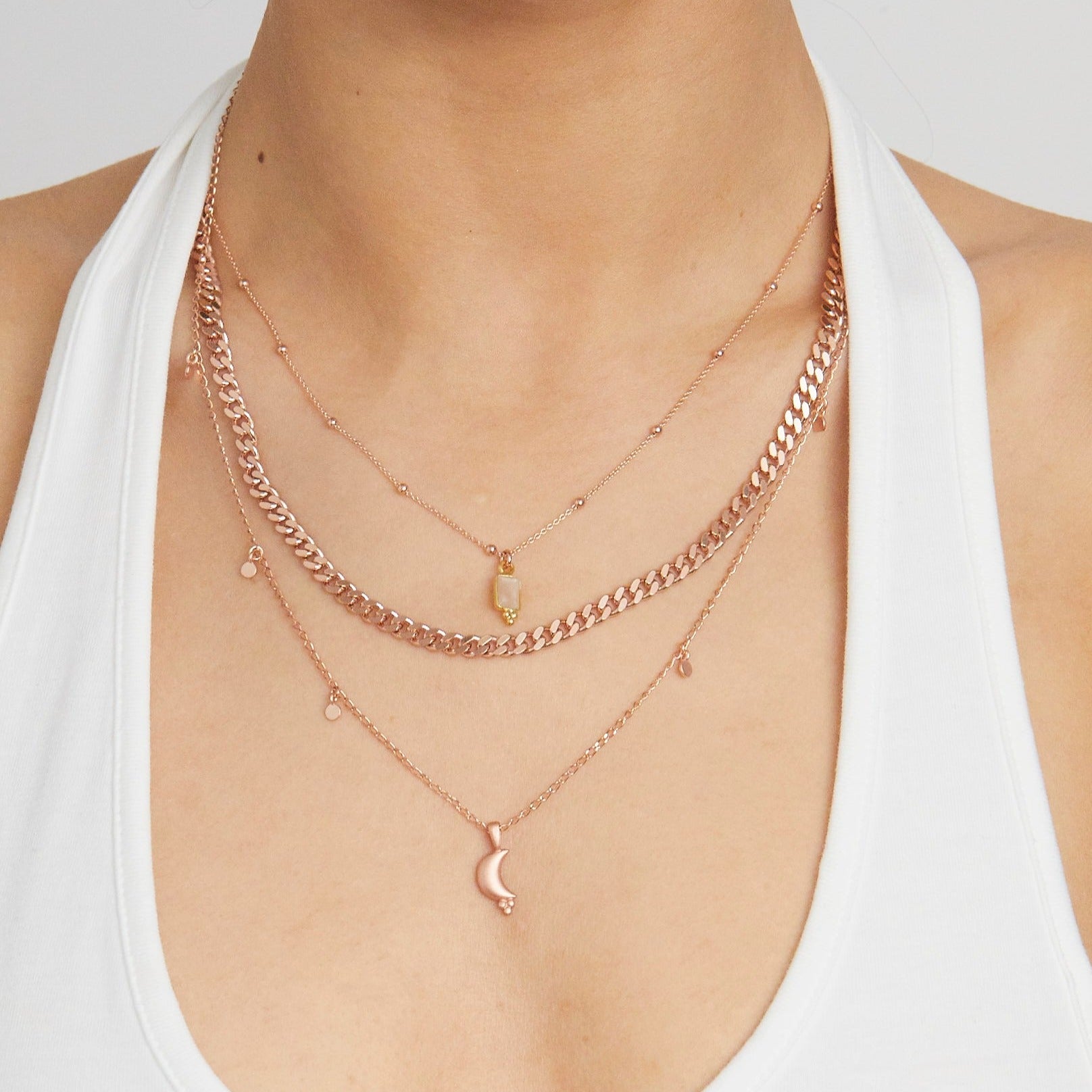 Mond Kette Magic Moon Roségold – Detail Anhänger – Hoffnungsträger