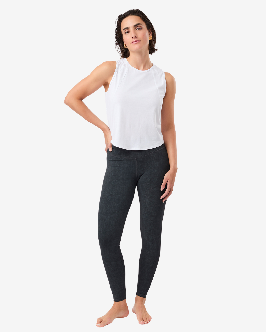 Cropped Tank Top - White