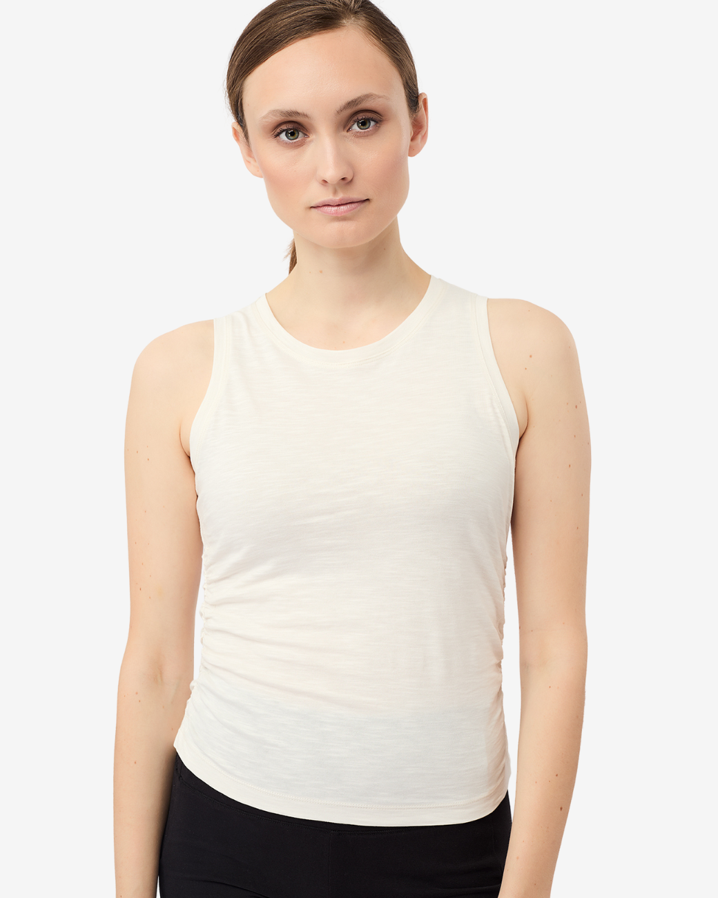 Cropped Ruffled Top - White