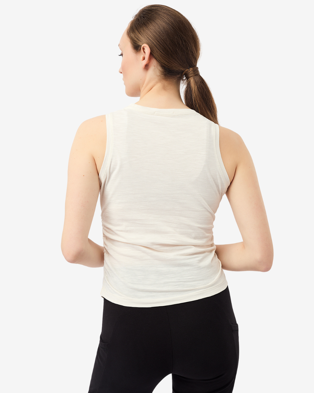 Cropped Ruffled Top - White