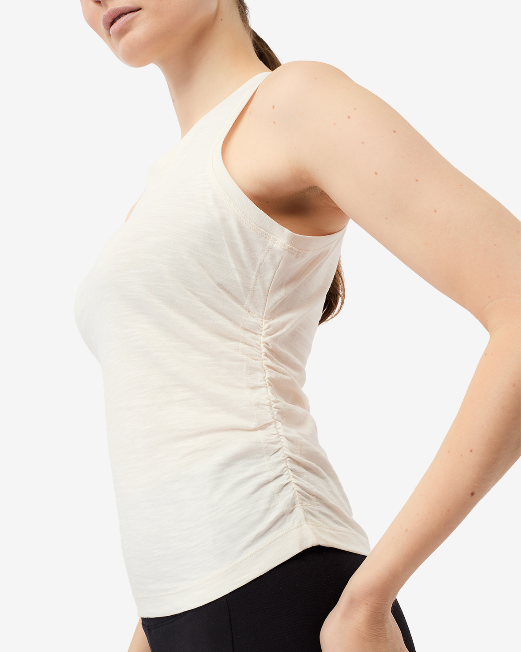 Cropped Ruffled Top - White