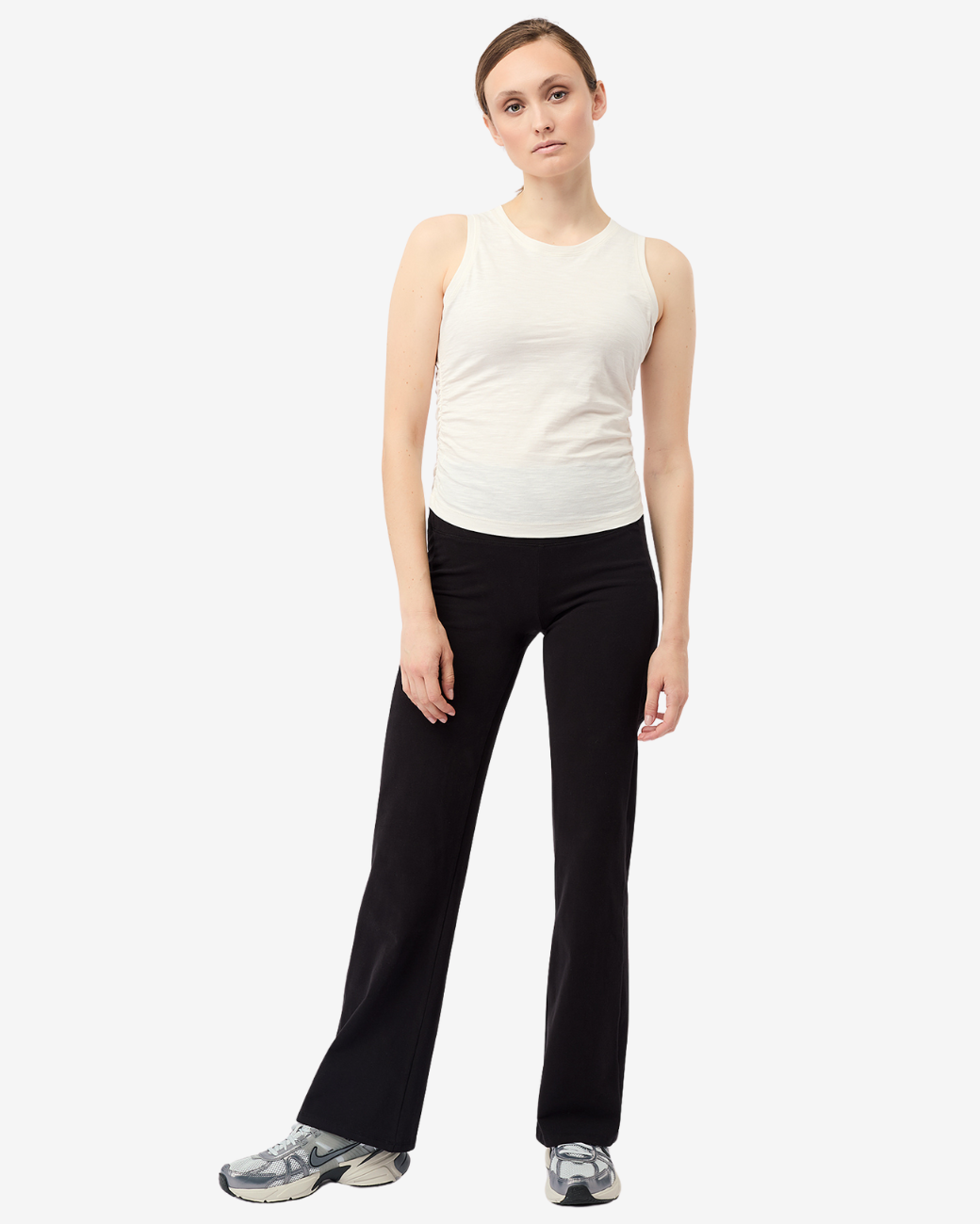 Cropped Ruffled Top - White