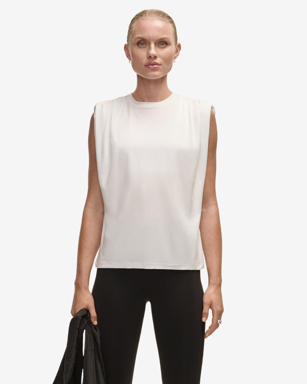 Delight Shoulder Crease Tee - White