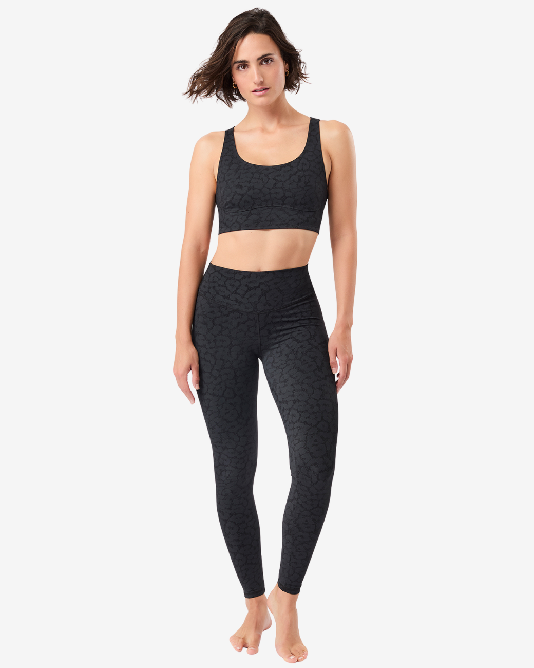 Mono Printed Leggings - Leo Black