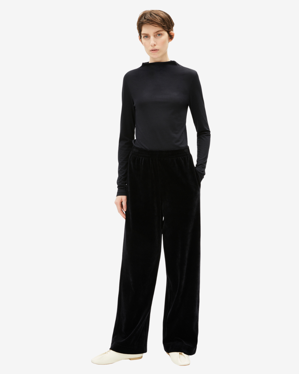 VATINAA VELVET  Jerseyhose Black