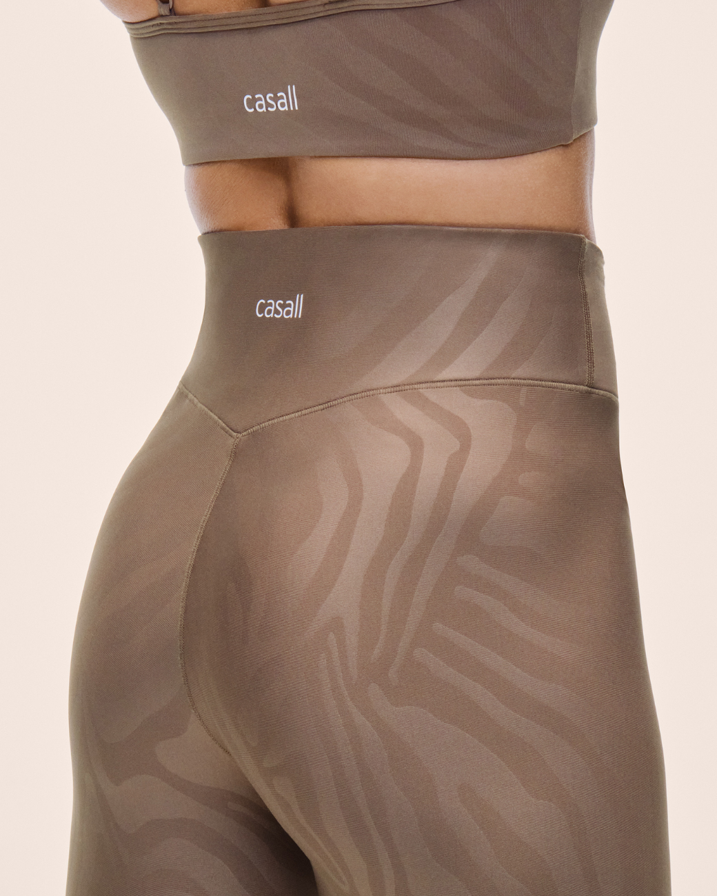 Heat Printed High Waist Tights Zebra Khaki
