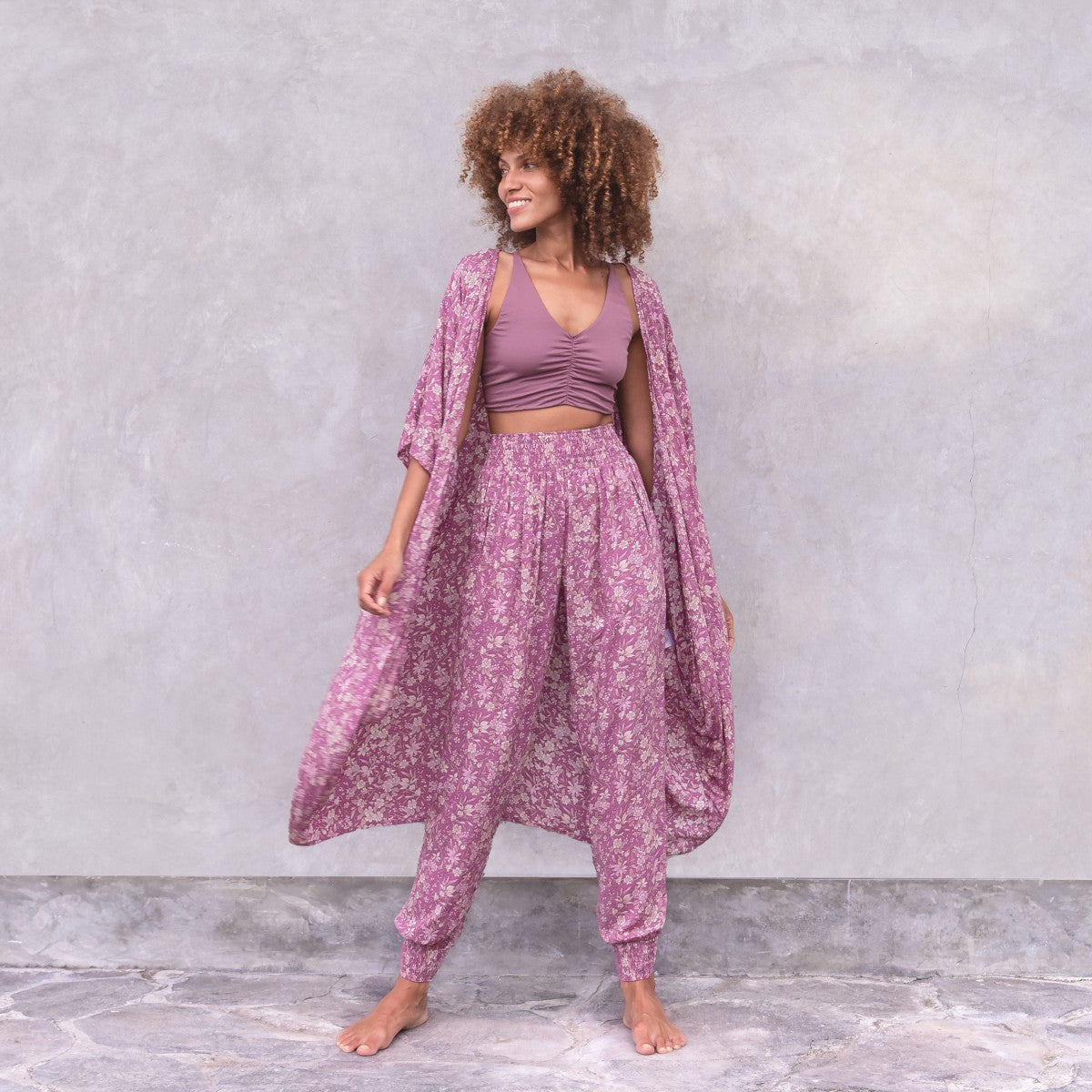 Cardigan Louise - Carmine Flowers