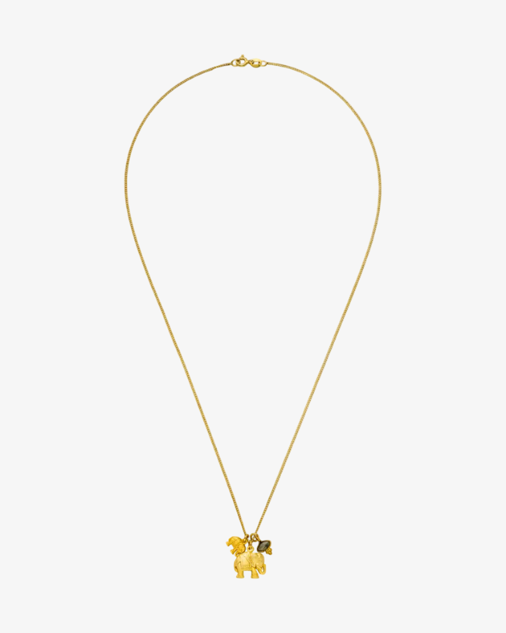 Elefanten Kette Deep Connection Gold Labradorit – Detail Elefant Amulett – Hoffnungsträger
