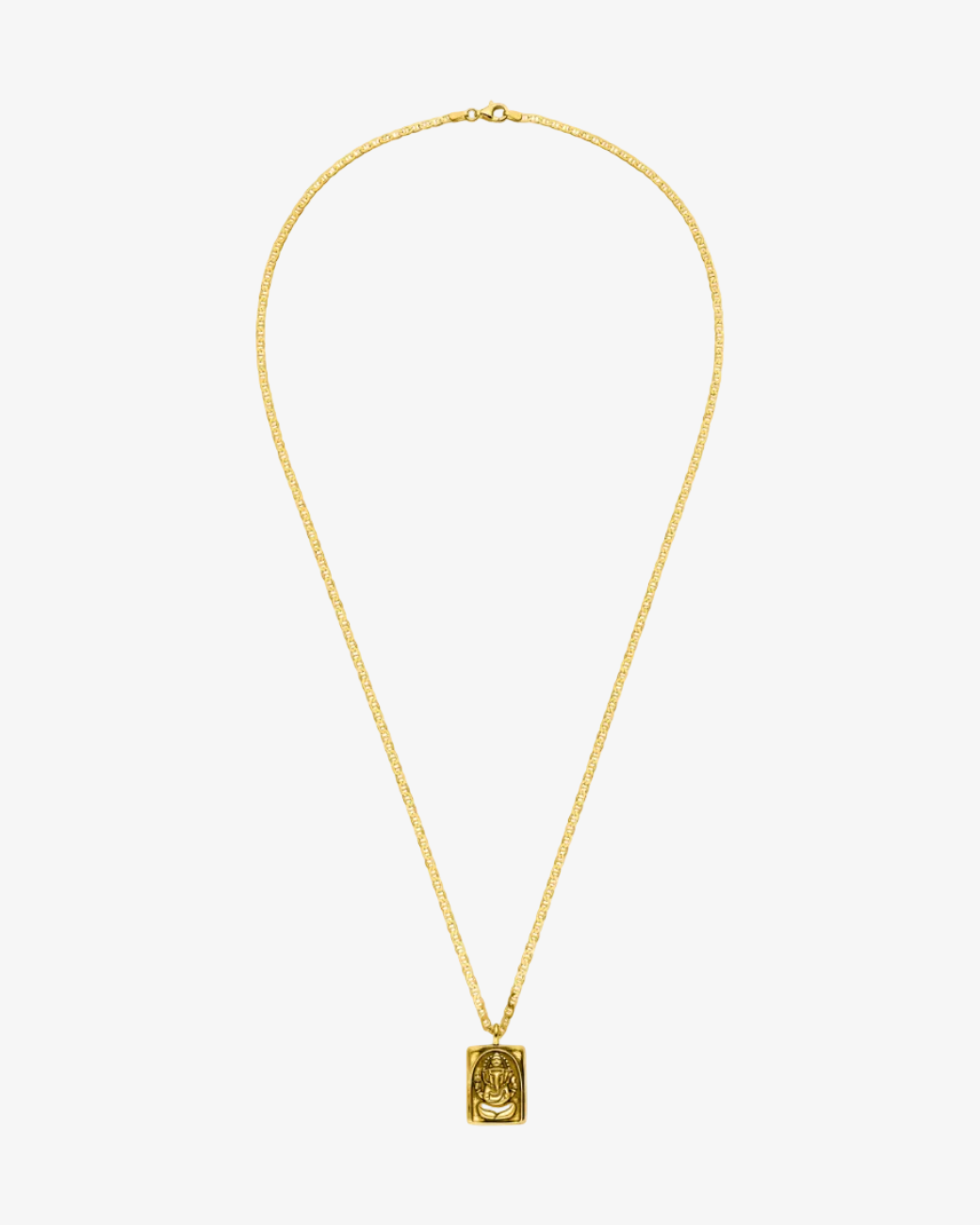 Ganesha Kette Amulett Optimist Gold – Mantra Rückseite – Hoffnungsträger