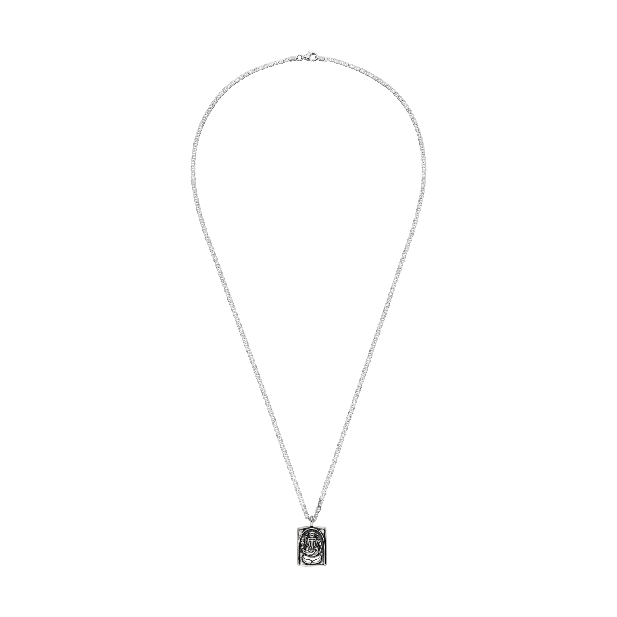 Ganesha Kette Amulett Optimist Silber – Mantra Rückseite – Hoffnungsträger