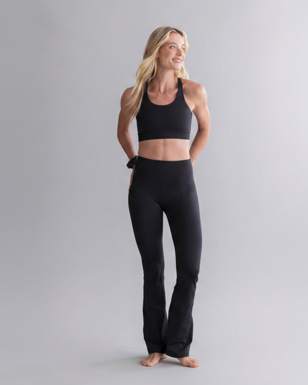 Leggings Flared Cotton Touch Black – Detailansicht – Hey Honey