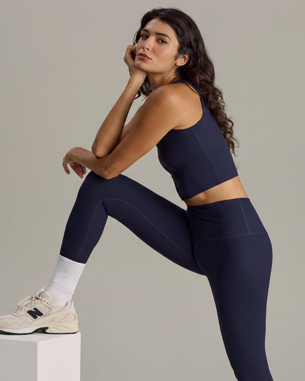 Leggings Ribbed Baritone Blue – Yogaleggings von Hey Honey