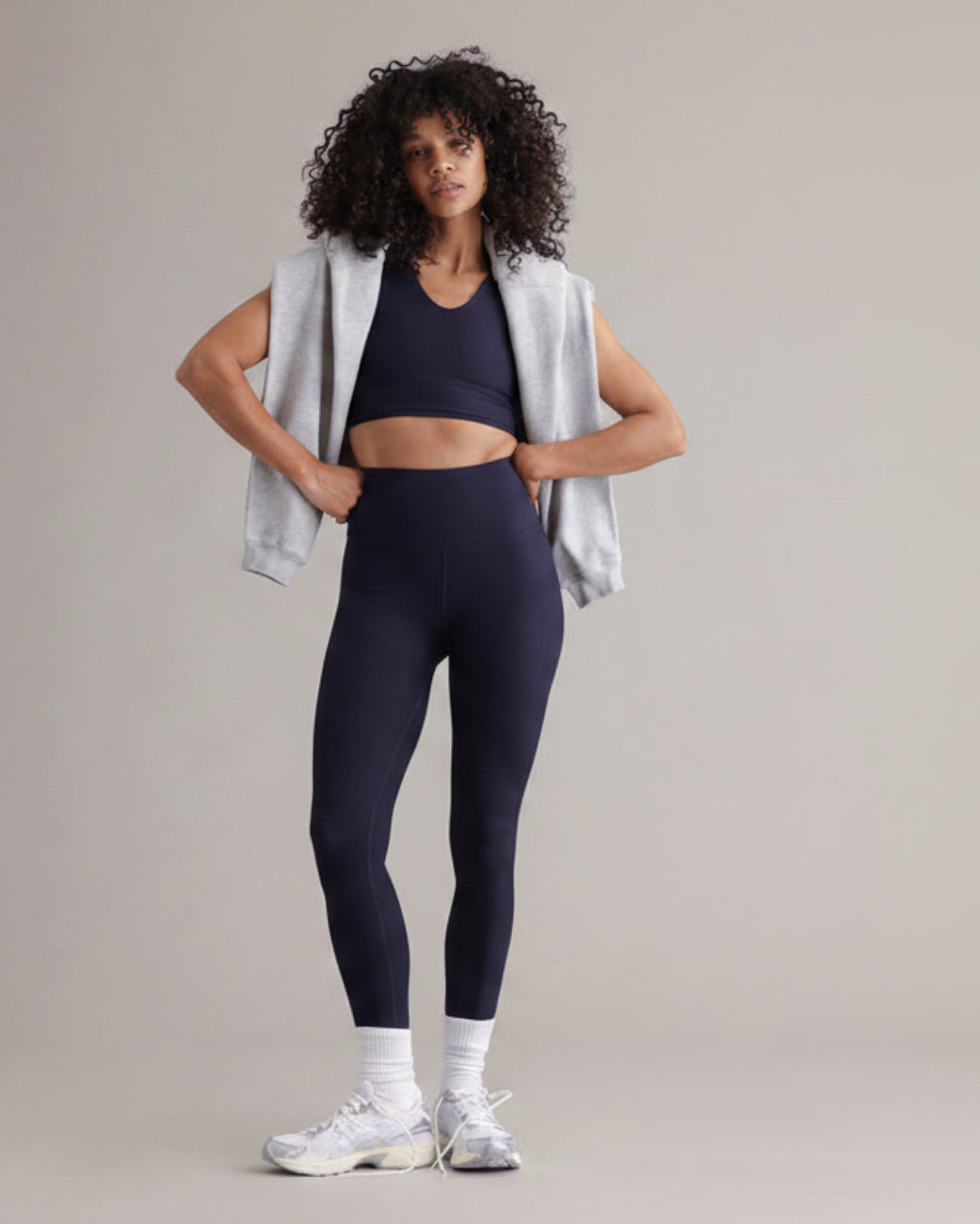 Leggings Ribbed Baritone Blue – Bewegungsaufnahme – Hey Honey