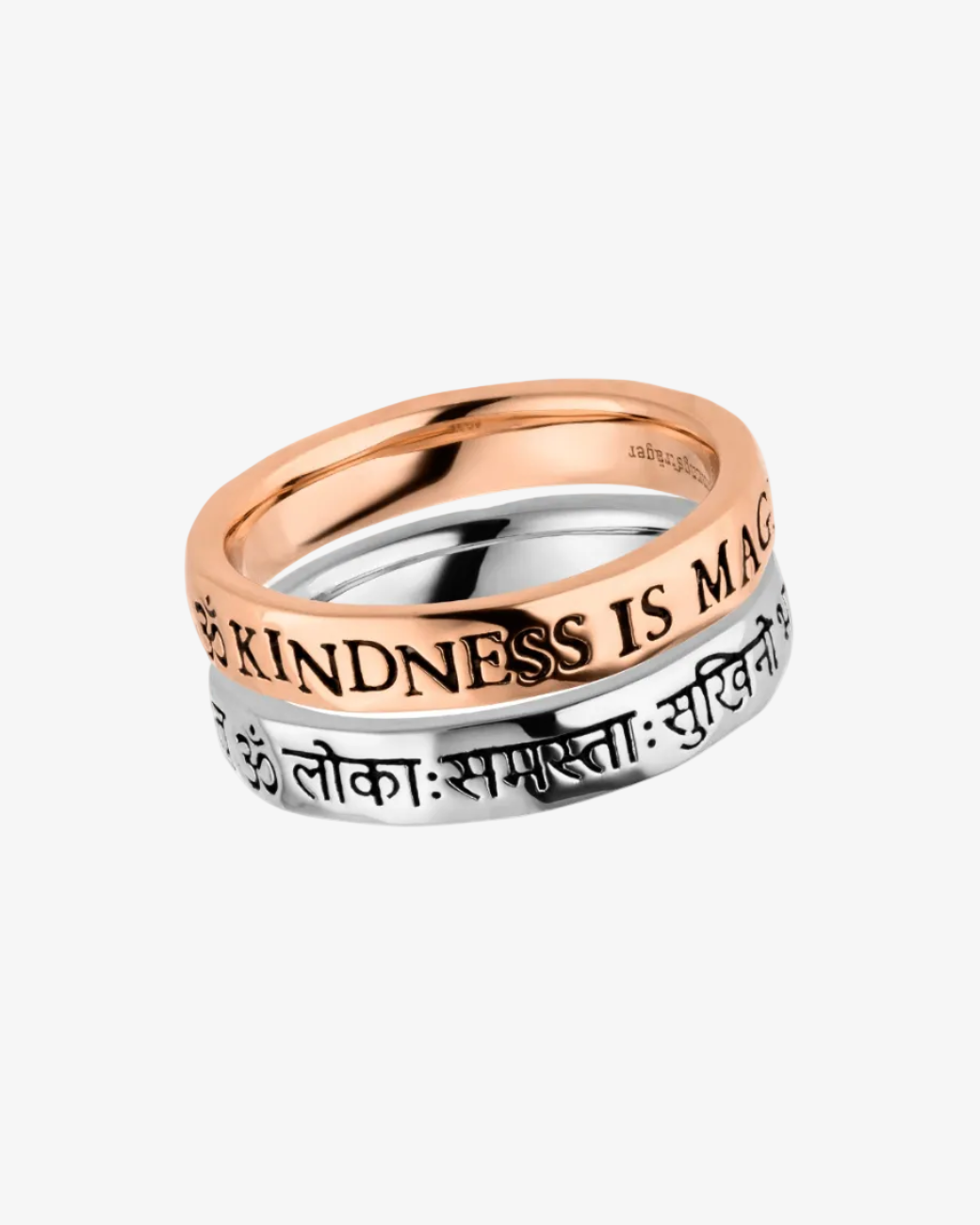 Mantra Wunschring-Doppel Kindness is Magic Roségold – Ring von Hoffnungsträger
