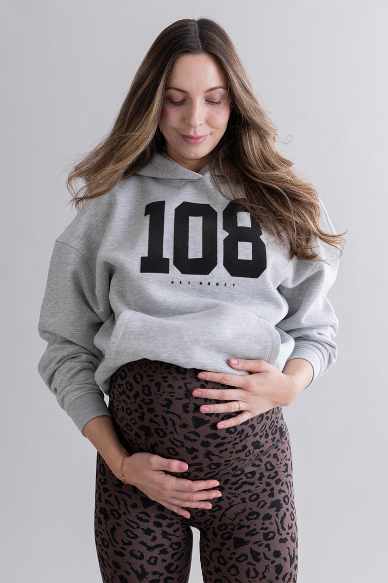 Umstandsleggings Mono Leo Soft Brown – Rückansicht – Hey Honey