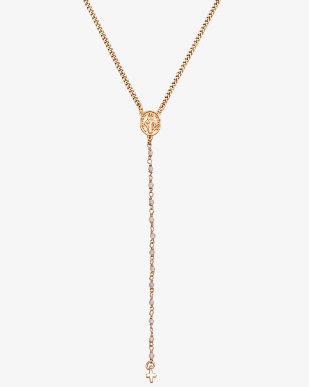 Rosenkranz Kette Prayer Roségold Rosenquarz – Halskette von Hoffnungsträger
