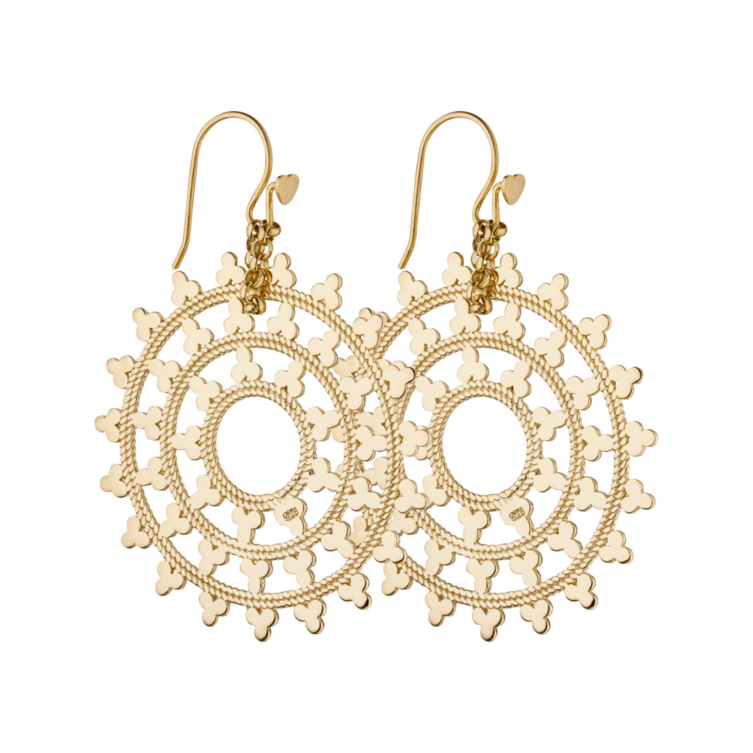 Wheel of Karma Ohrhänger Gold – Ohrringe von Hoffnungsträger
