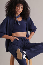 Lux Bomber Jacket Baritone Blue – Seitenansicht – Hey Honey