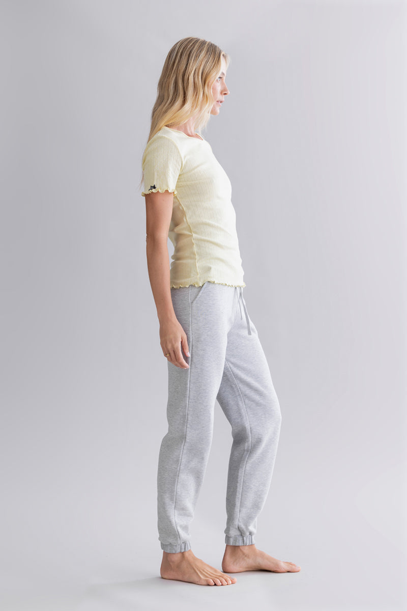 T-Shirt Pointelle - Pastel Yellow