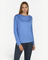greenyogashop Longsleeve Waterfall in Queen Blue aus fließendem Bambus-Viskose-Mix mit elegantem Wasserfall-Ausschnitt
