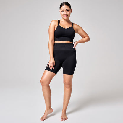Casall Bikerhose - Seamless Graphical Rib - Black   