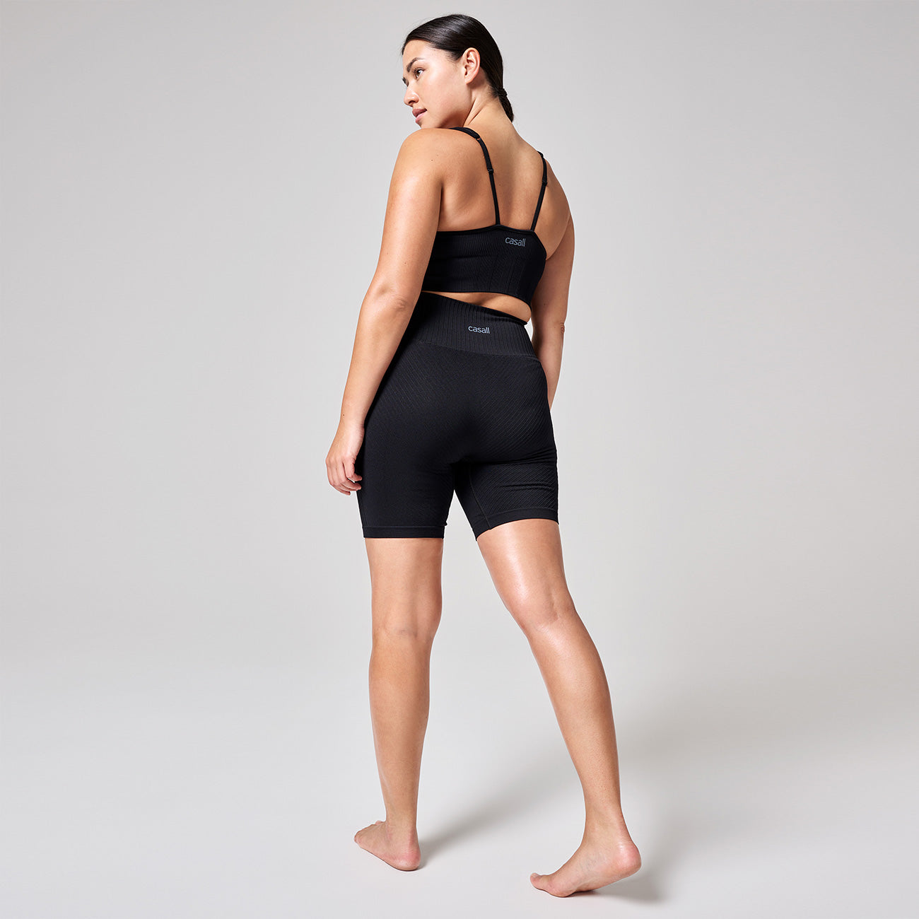 Casall Bikerhose - Seamless Graphical Rib - Black   