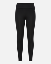 greenyogashop schwarze Leggings aus weicher Bambusviskose mit extrahohem Umschlagbund und knöchellangem Schnitt