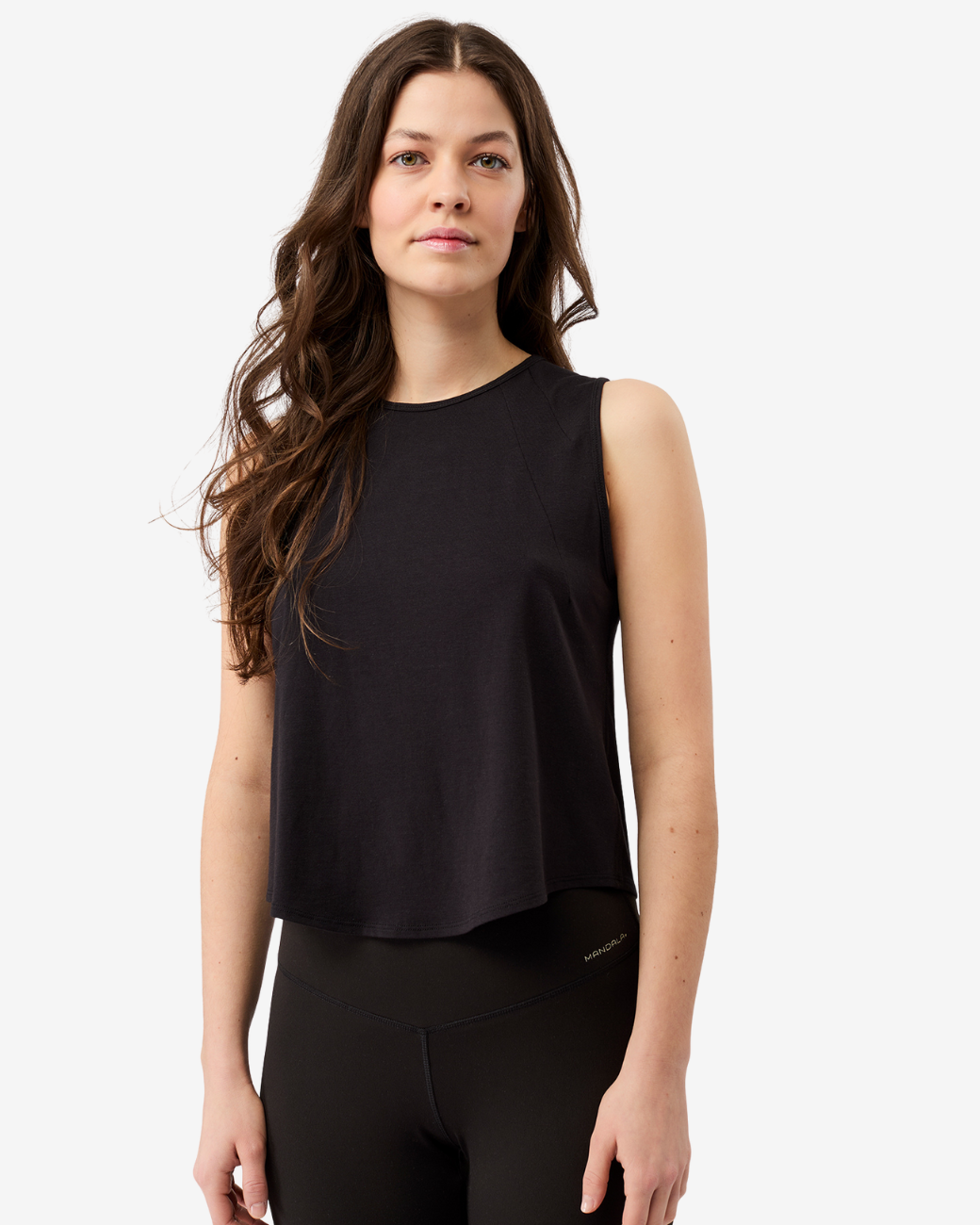 Cropped Tank Top - Black