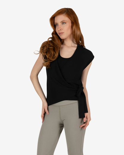 Aurora Wrap Top Onyx Black