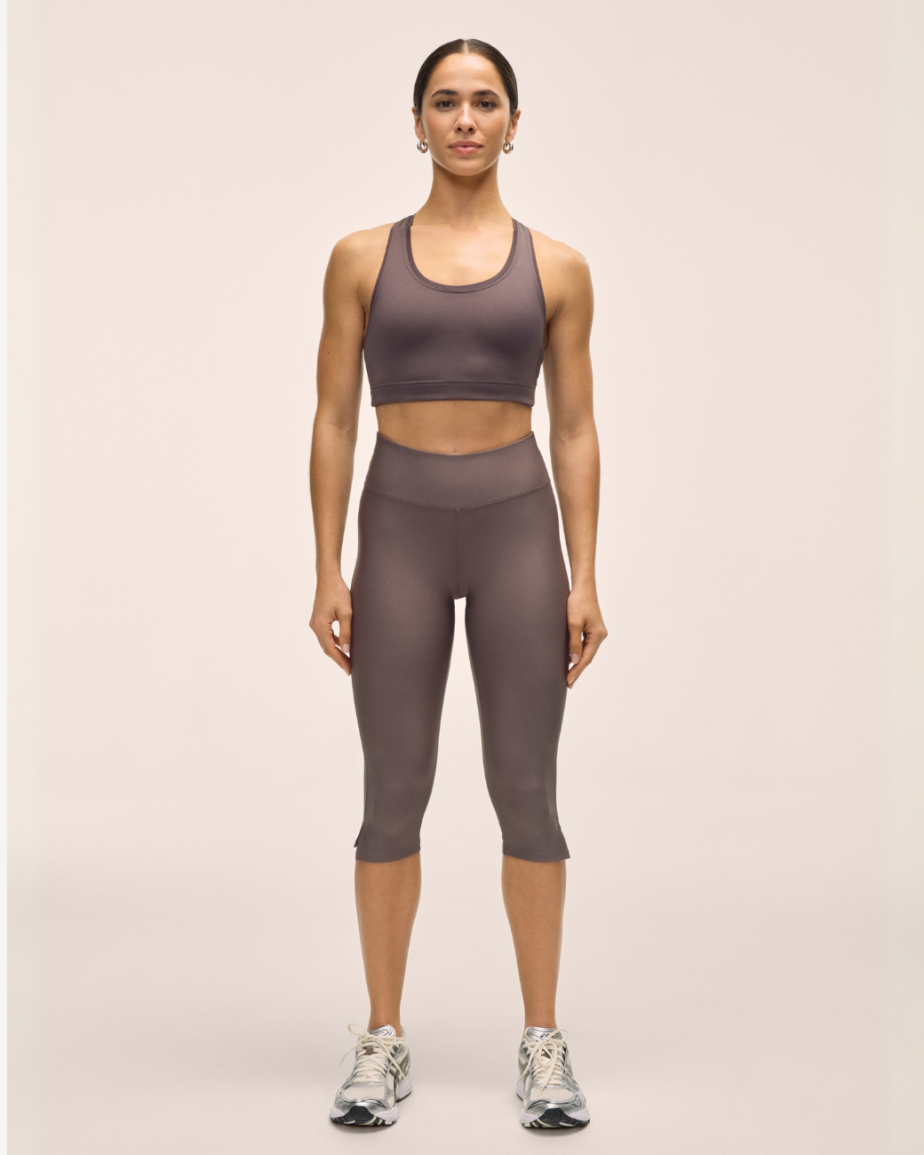 Capri Slit Regular Waist Tights Dark Grey