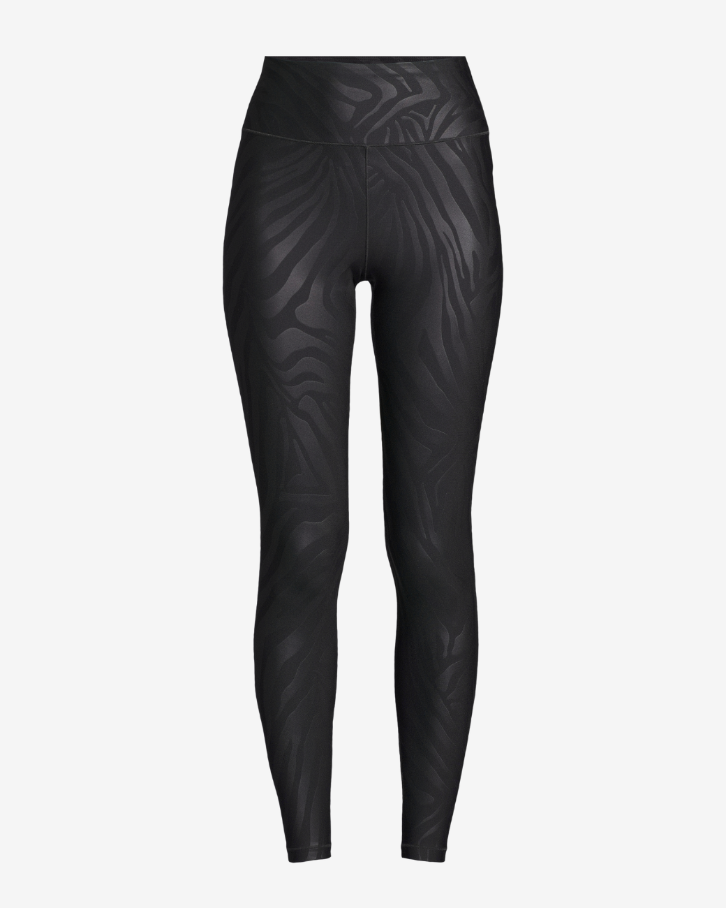 Heat Printed High Waist Tights - Zebra Black