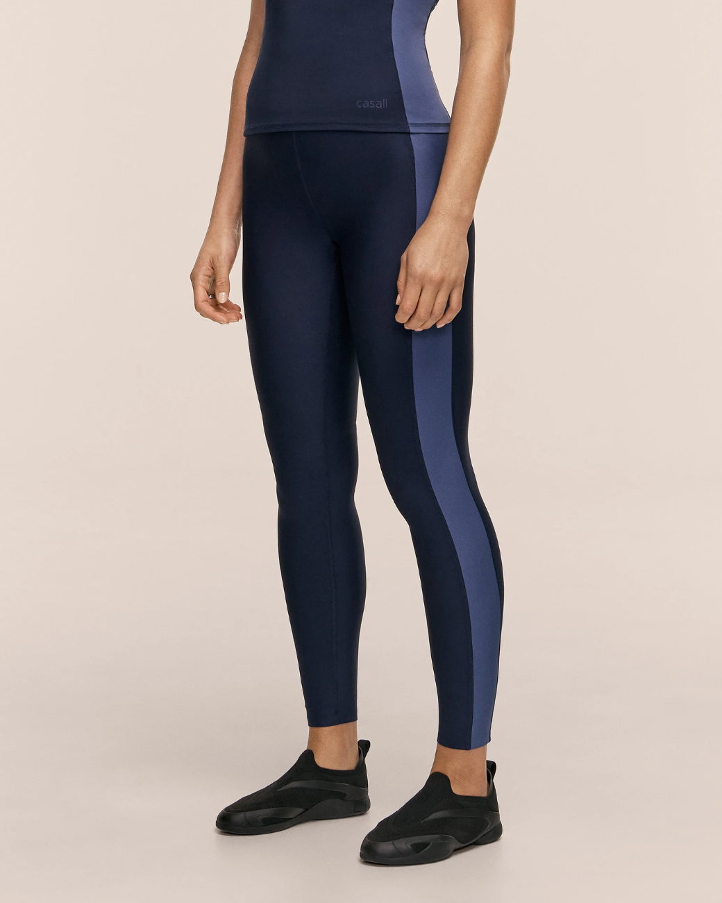 Shaped Block High Waist Leggings - Core Blue