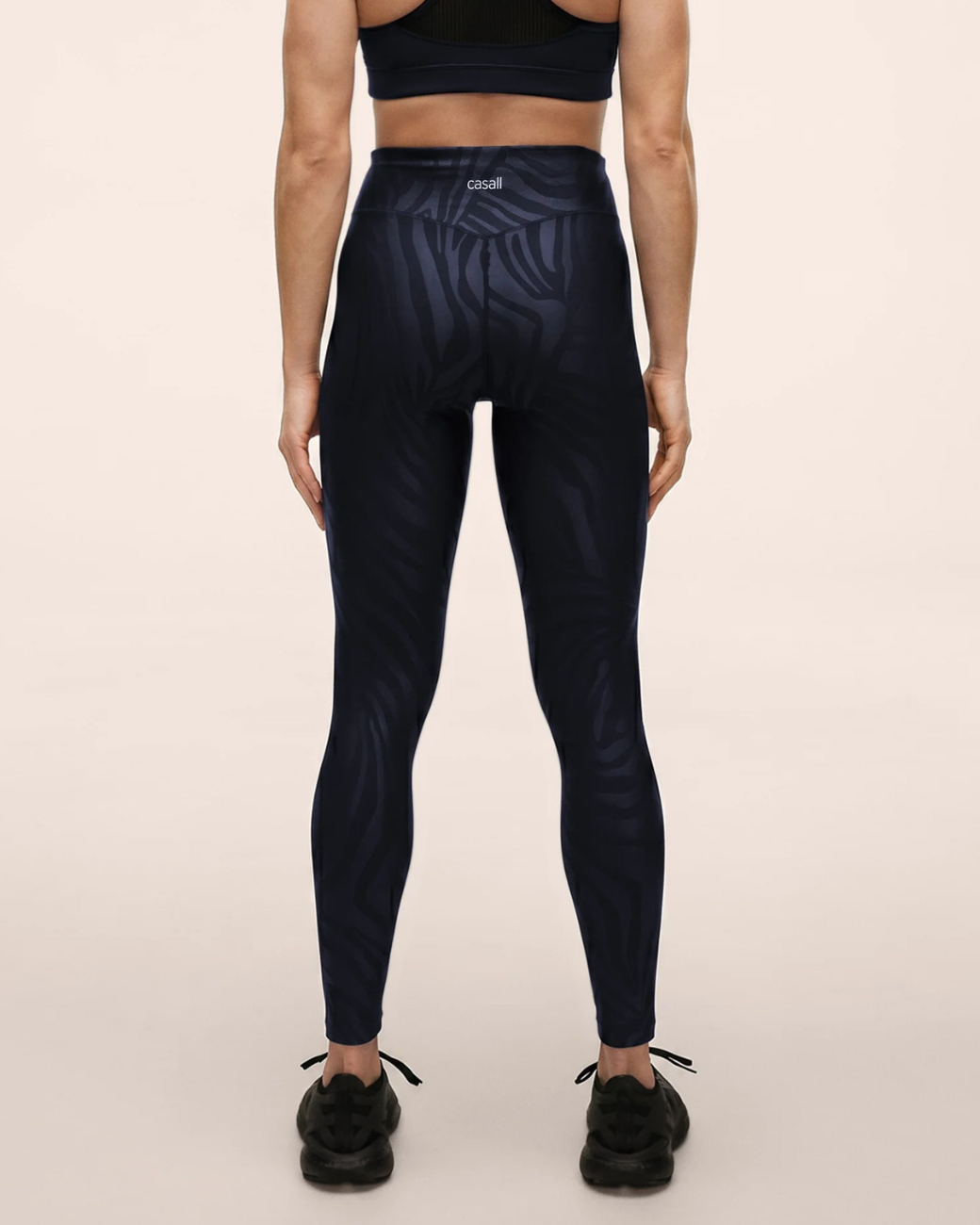 Heat Printed High Waist Tights - Zebra Blue