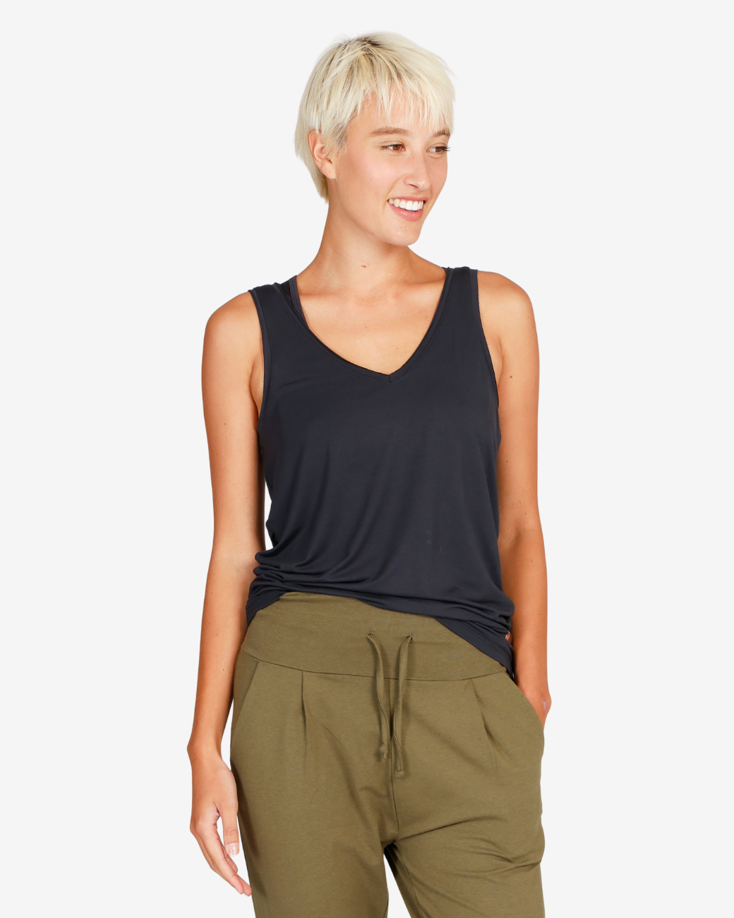 Cosy Twist Tank - Anthracite