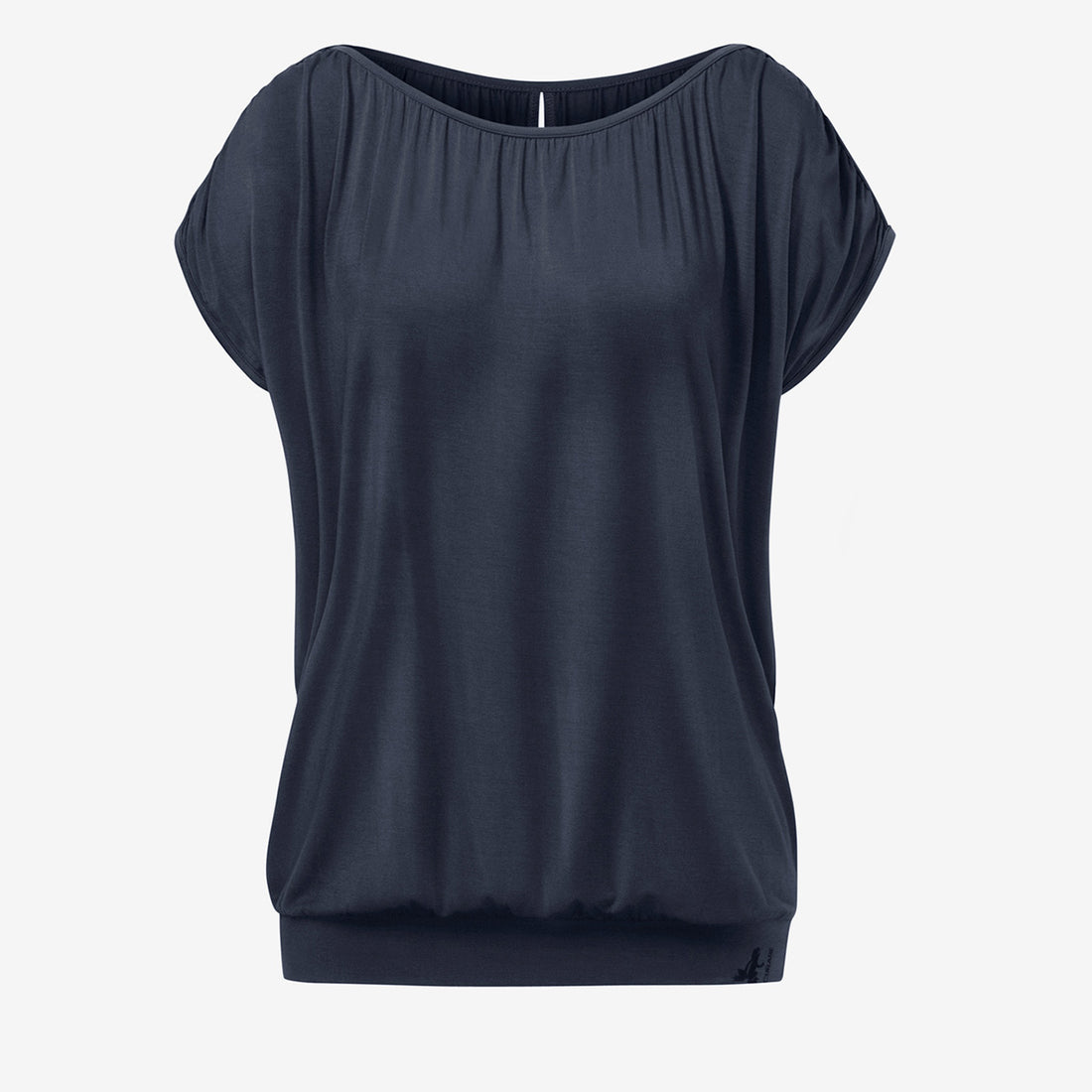 Crinkled Shoulder Top - Midnight Blue