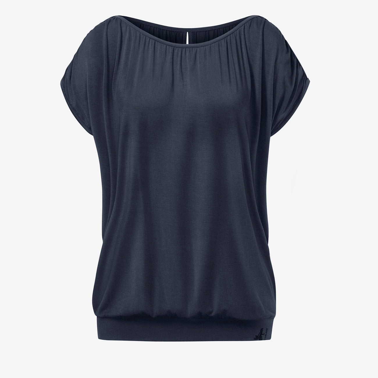 Crinkled Shoulder Top - Midnight Blue