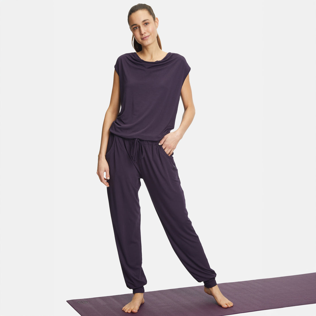 Jumpsuit Waterfall  - Dark Aubergine