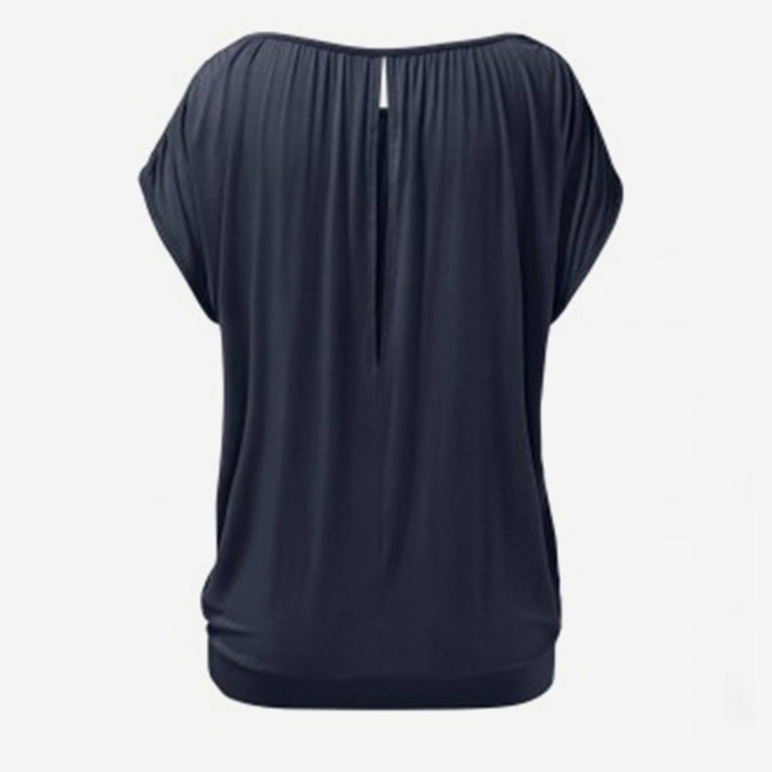 Crinkled Shoulder Top - Midnight Blue