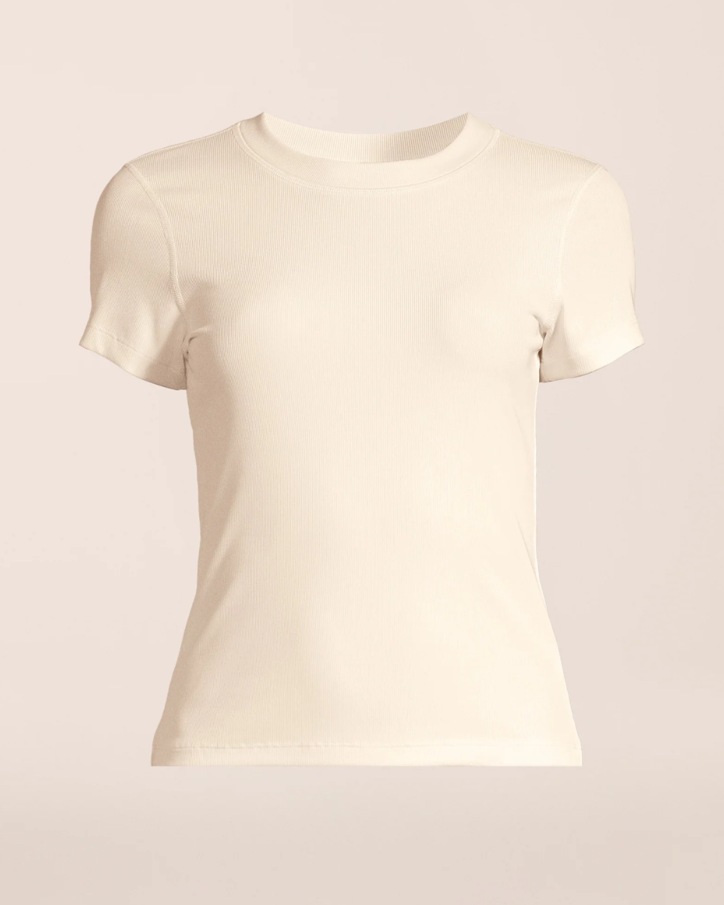Casall Defined Rib Tee - Cream