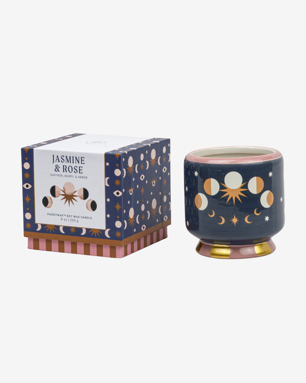 Keramik-Duftkerze Moon Phases ‐ Jasmine &amp; Rose